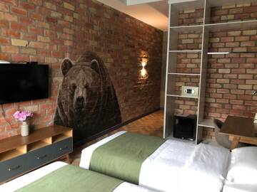 Фото номера Бюджетный двухместный номер с 2 отдельными кроватями Отель Bugu Hotel Bishkek г. Бишкек 9